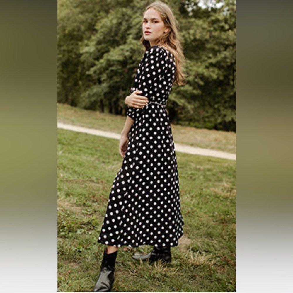 Suncoo Paris polka dot midi dress